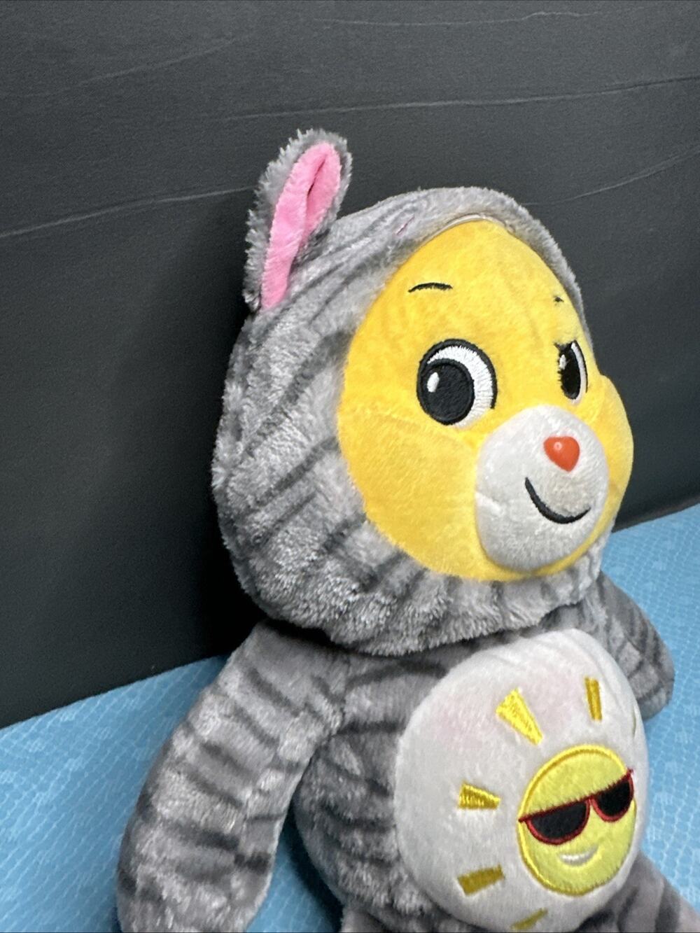 Care Bears 12” Funshine Bear Kitty Cat Hoodie Friends Collector Yellow Plush